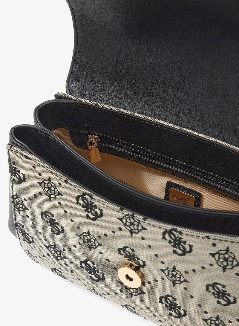 GUESS Melinda Logo Top Handle Flap Over Satchel Bag - Image 5